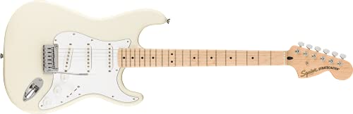 Fender - Squier Affinity Series Stratocaster - Guitarra eléctrica - Blanco olímpico con diapasón de...