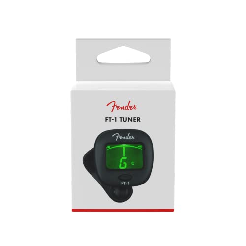 Fender FT-1 Pro Clip On Tuner para Guitarra Acústica, Guitarra eléctrica, ukelele, mandolina,...