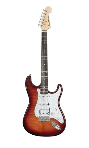 Washburn Guitarra eléctrica de cuerpo sólido de 6 cuerdas, derecha (SDFSB)