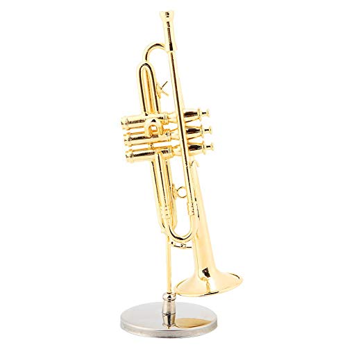 ZJchao Instrumentos en Miniatura Trompeta, Mini Trompeta Instrumento Musical Modelo, Trompeta en...