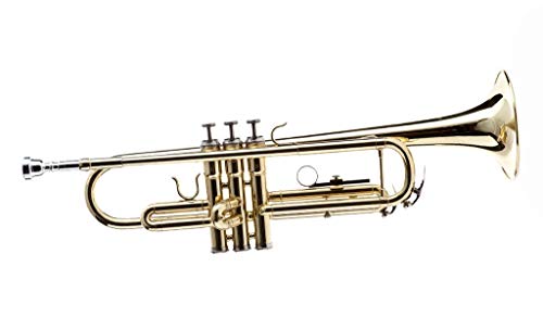 Sai - Trompeta musical de latón dorado con estuche para principiantes y profesionales