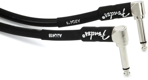 Fender Professional Series Cable para Guitarra y Bajo, Ángulo/Ángulo 3 Pies, Color Negro