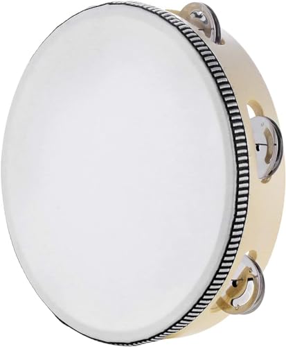 Pandereta para Niños, Pandereta de Mano de 8 Pulgadas con Tambor de Percusión de Jingles de Metal,...