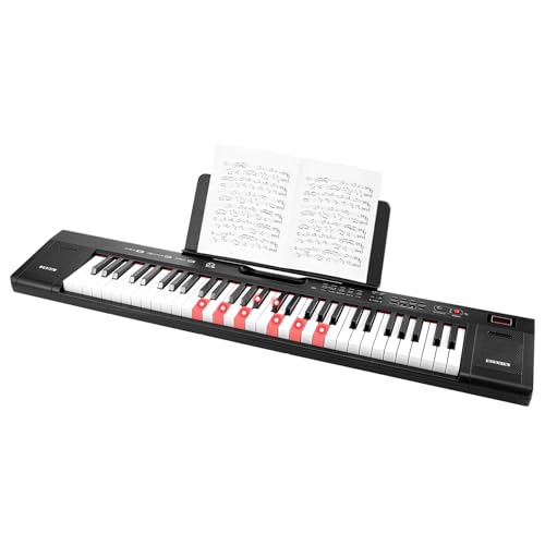 Piano Electrico Iluminado, MTQ Teclado Musical 61 Teclas, Teclado Piano Portatil, Teclados Musicales con...