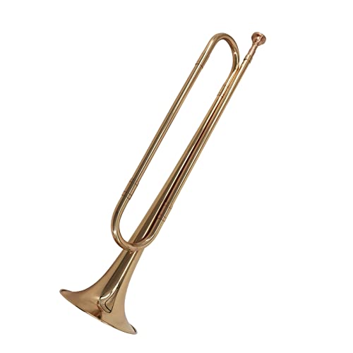 B Trompeta de llamada de corneta plana de latón con boquilla para banda escolar Caballería Orquesta...