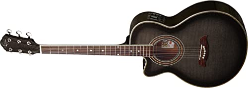 Oscar Schmidt OG10CE - Guitarra acústica eléctrica de 6 cuerdas, para mano izquierda, color negro...