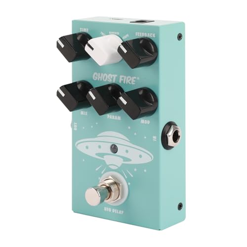 GHOSTFIRE Pedal de retardo de guitarra para tableros de pedales, 9 efectos de retardo diferentes para...
