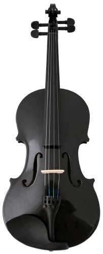 Crescent Direct VL-BK1/4 violín acústico de madera de arce negro con funda, resina y lazo