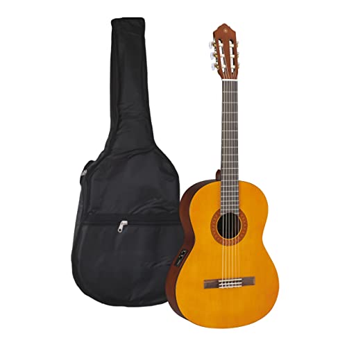Paquete Guitarra Electroacustica Yamaha Natural Cx40 Con Funda Color negro