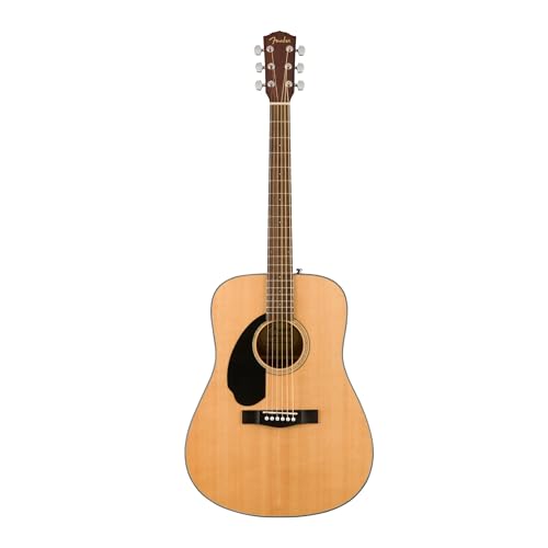 Fender Left-Handed Acoustic Guitar, CD-60S, with 2-Year Warranty, Dreadnought Classic Design with Rounded...