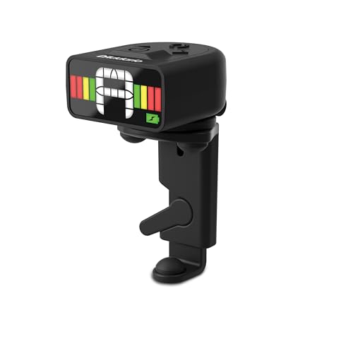 Afinador de violín recargable D'Addario - Afinador de clip para violines - Pantalla a todo color -...