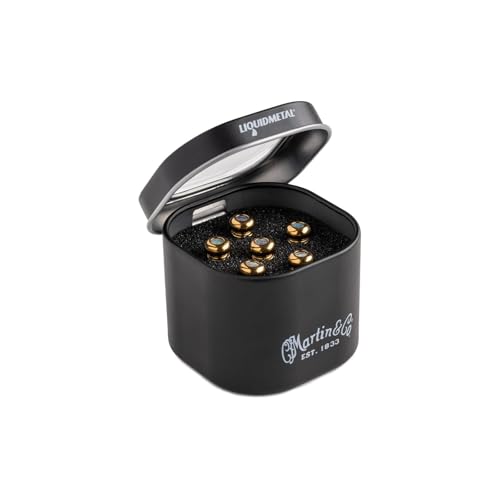 LUXE BY MARTIN® - Pasadores para guitarra acústica, oro con incrustaciones de perlas, construcción...