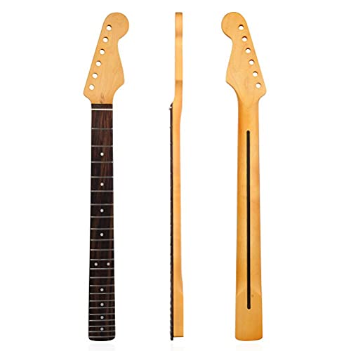 Mástil de guitarra eléctrica amarilla, 66,5 cm, 22 trastes, mástil de arce para guitarra eléctrica ST