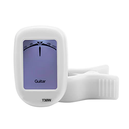 TEUOPIOE Clip de afinador de Guitarra, Meideal T30W Afinador de Guitarra con Clip para bajo cromático...