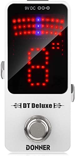 Donner - Pedal sintonizador de guitarra cromática de lujo DT para guitarra eléctrica y bajo ± 1 cent...