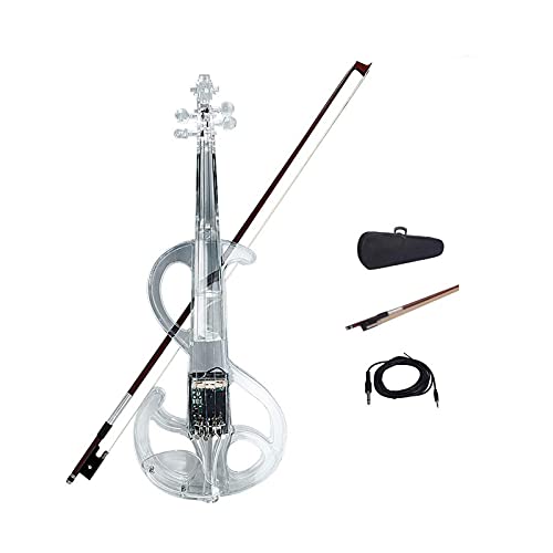 Exqst - Violín eléctrico, plástico transparente para violín eléctrico, violín clásico de color...