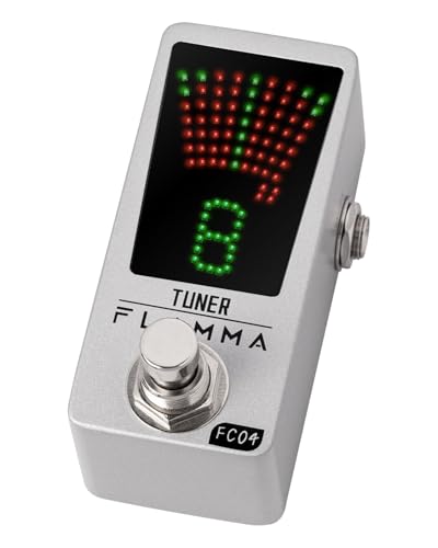 FLAMMA Afinador de Guitar FC04 Cromático, Afinador de Pedal para Guitarra y Bajo con Precisión de 1...