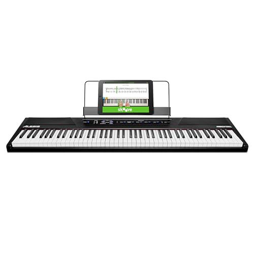 Alesis Recital - Piano Eléctrico digital con teclado de 88 Teclas Semi-contrapesadas full size,...