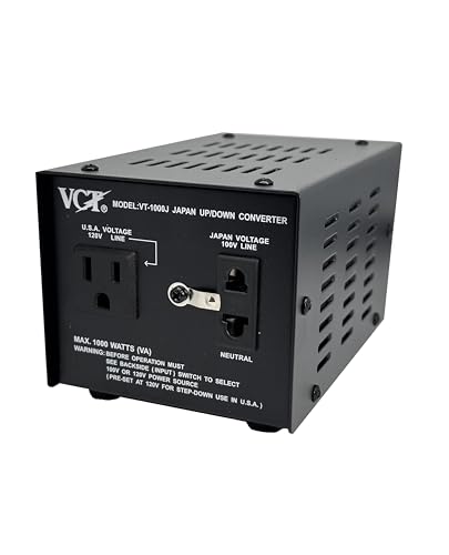 VCT VT-1000J - Transformador de Picos de Voltaje Alto/Bajo Japanese Convierte 100 voltios de Japón a 120...