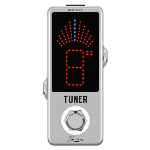 Rowin - Pedal de afinador cromático para guitarra de alta precisión