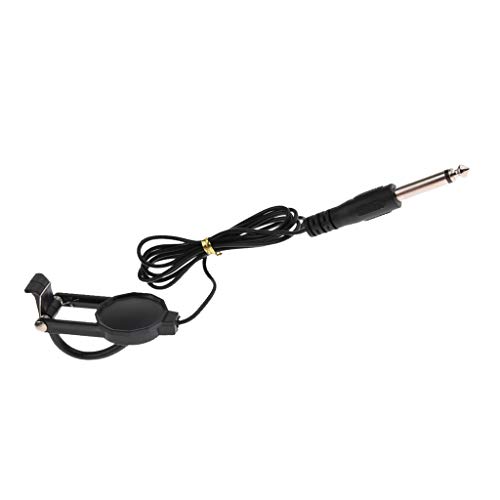Cherub - Micrófono de abrazadera para violín de 60 V con cable de 2,5 m de 1/4 pulgadas