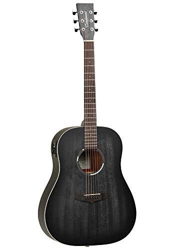 Tanglewood TWBBSDE Blackbird - Guitarra acústica eléctrica para el hombro, color negro