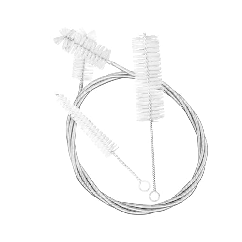 NUOYAQI - Kit de limpieza de trombón, 3 piezas de latón para limpiar tubos flexibles, cepillo para...