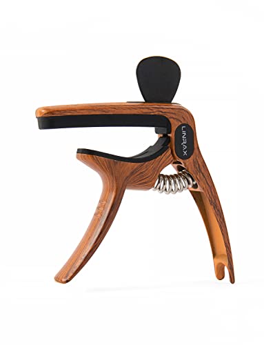 Linrax C1 Cejilla Guitarra Capo 3 en 1 con Soporte para Púas y Puente Pin Puller, Cejillas para Guitarra...
