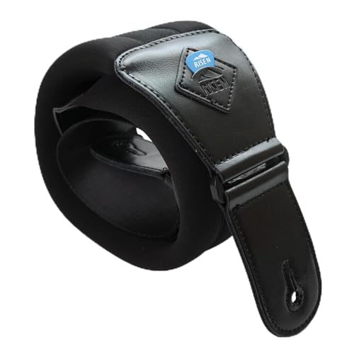 RISEN LIFE - Correas de guitarra para bajo eléctrico, almohadilla de neopreno acolchada de 3 pulgadas de...