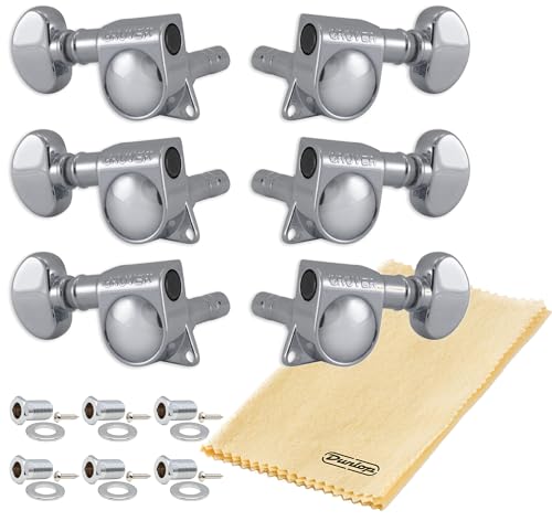Grover 406C - Juego de afinadores de guitarra rotomática de bloqueo 3+3 teclas de afinación 'Mini' de...