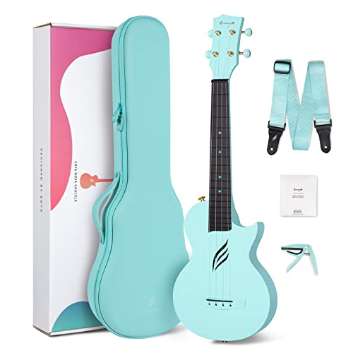 Ukelele de concierto Enya Nova U/BL 23 'Cutaway Fibra de carbono Principiante Kit de ukelele de viaje...