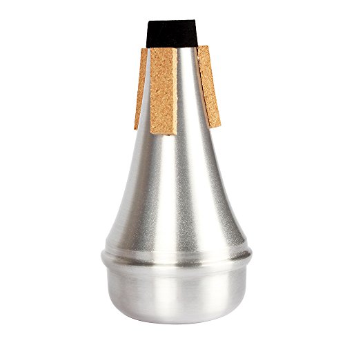 Trompeta Mute Tiras de Corcho Aleacion de Aluminio Copa de prctica Trompeta Corneta Silenciador Recto...