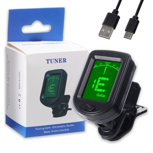Afinador de Guitarra, Afinador de Guitarra con Pantalla LCD, Afinador Electrónico con Clip para Guitarra...