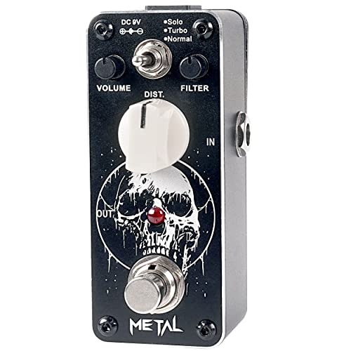 Sondery - Pedal de distorsión de metal para guitarras eléctricas, 3 modos de solo Turbo y normal,...