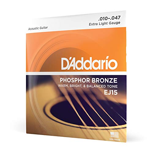 D'Addario Cuerdas Guitarra Acustica - Cuerdas de Guitarra - Cuerdas de Guitarra Acustica - EJ15 - Extra...