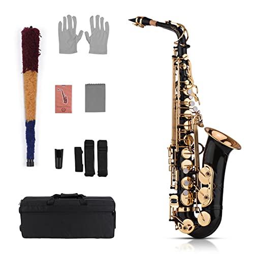 LSFYYDS EB Alto Saxophone Sax Brass Lacquered Gold 82Z Key Type Woodwind Instrument with Padded Carry...