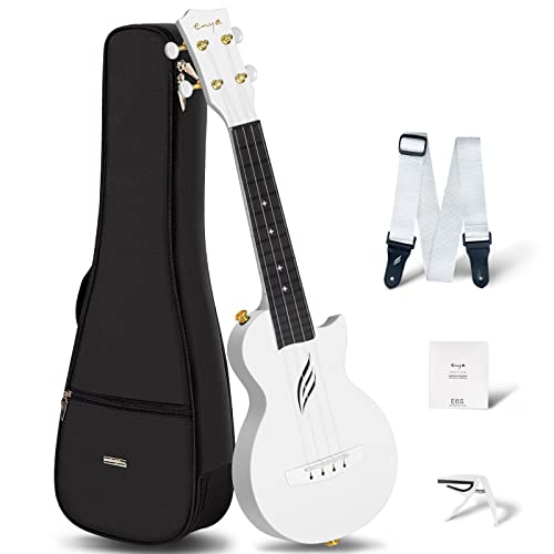 elele Soprano 21 Pulgadas - NOVA U Mini Ukelele Blanco Acústico para Principiantes Adultos Niños de 3 a...
