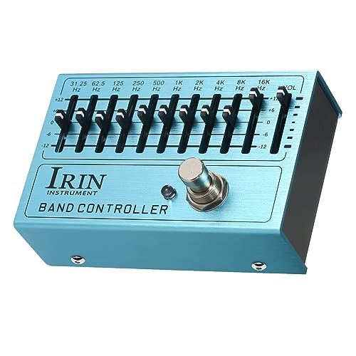 EQ - Pedal de efecto de guitarra de 10 bandas, mini ecualizador de guitarra con verdadero bypass para...