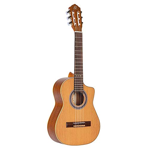 Ortega Guitars Requinto Series Pro Guitarra acústica de 6 cuerdas, derecha (RQ39)