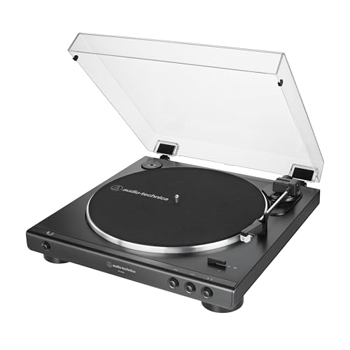 Audio-Technica - Tocadiscos AT-LP60X-BK totalmente automático con transmisión por correa, velocidades...