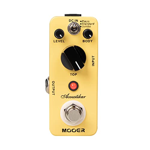 MOOER Acoustikar Pedal simulador de guitarra acústica, 3 modos piezo/estándar/jumbo, naturaleza y...