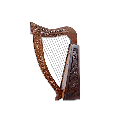Instrumento Musical Arpa irlandesa celta alta de 12 cuerdas Palanca de madera maciza con bolsa Dulex
