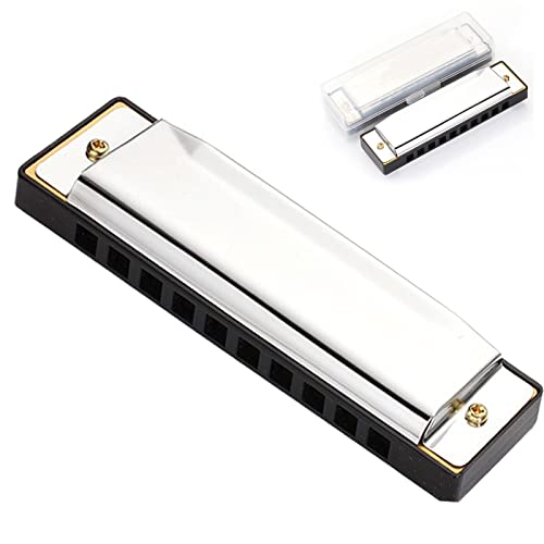 Armonica de Blues 10 Agujeros 20 Tonos, Harmonica para Principiantes y Profesionales, Llave Principal C,...