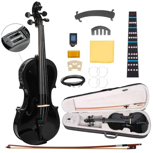 Jidyous Electroacústica Violín,Kit de Iniciación para Acústico Violín acústicaeléctrica 4/4, con...