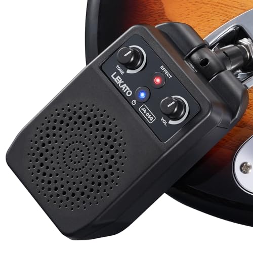 LEKATO Mini amplificador de guitarra eléctrica de 5 W, amplificador de guitarra portátil Bluetooth con...