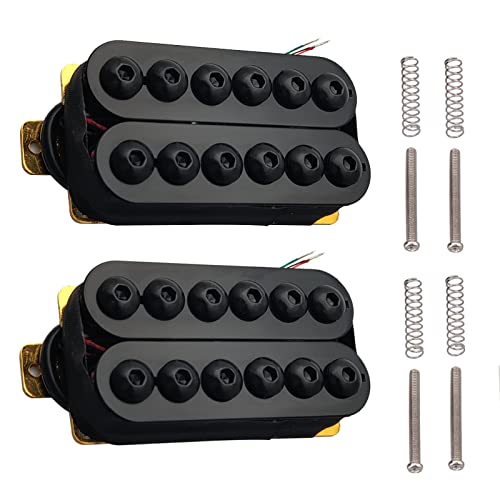 SAPHUE Pastillas de guitarra eléctrica de doble bobina de metal ajustable Humbucker Punk cuello/puente...