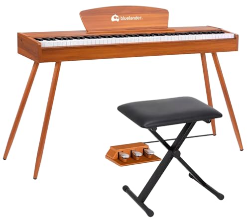 Bluelander Piano, Teclado Musical de 88 Teclas con Mecanismo de Martillo Ponderado, Ideal para Aprender o...