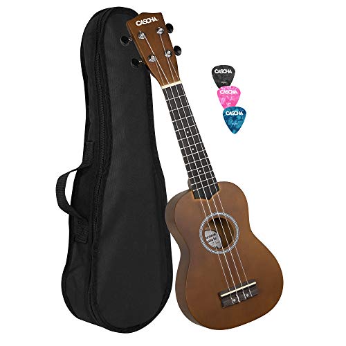 Cascha EH 3953 ukelele Soprano con bolsa de nailon negro y 3 púas