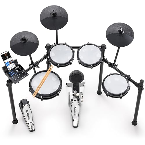Alesis Nitro Max Kit Batería Electrónica con Parches Silenciosos de Malla, Caja de Doble Zona de 10',...