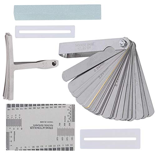 Juego de herramientas para guitarra Luthier, incluyendo sander Radius Gauge String Action Ruler...